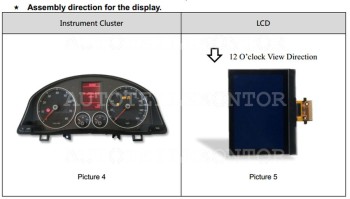 LCD Display für Tacho Kombiinstrument des VW Golf V, Jetta, Passat Bj. 2004-2009